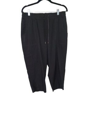 St. John's Bay Active Black Cargo Jogger Pants Women's Large Pull-On Drawstring